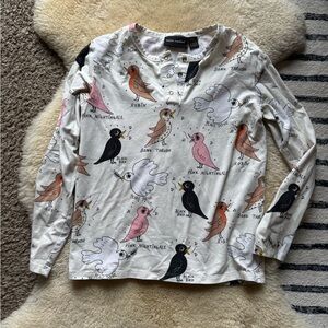 Mini Rodini Birds Grandpa Long Sleeve Shirt